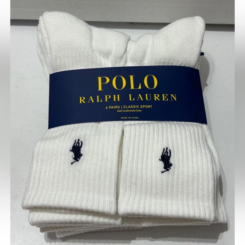 Ralph Lauren Men's Classic White Athletic Socks